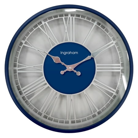 Ingraham 14 Analog Quartz Accuracy Blue & Silver Wall Clock with Open Roman Numerals- Model# 60006