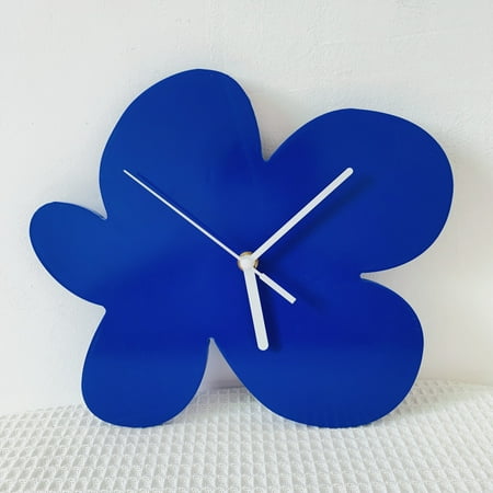 INS Retro Klein Blue Wall Clock Flower Shape Silent Mute Clocks Nordic Studio Home Decor Figurines Desktop Ornaments Photo Props