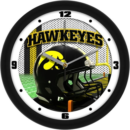 Iowa Hawkeyes 11.5'' Suntime Premium Glass Face Football Helmet Wall Clock