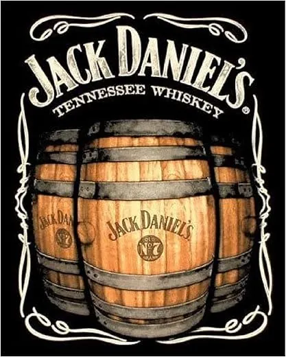 Jack Daniels Barrels-Vintage Bar Wall Art Decor, Distressed Sign Replica Wall Art Print, Perfect for Retro Man Cave, Dorm, or Garage Decor. Great Gift For Tennessee Bourbon Whiskey Fan Unframed-8x10