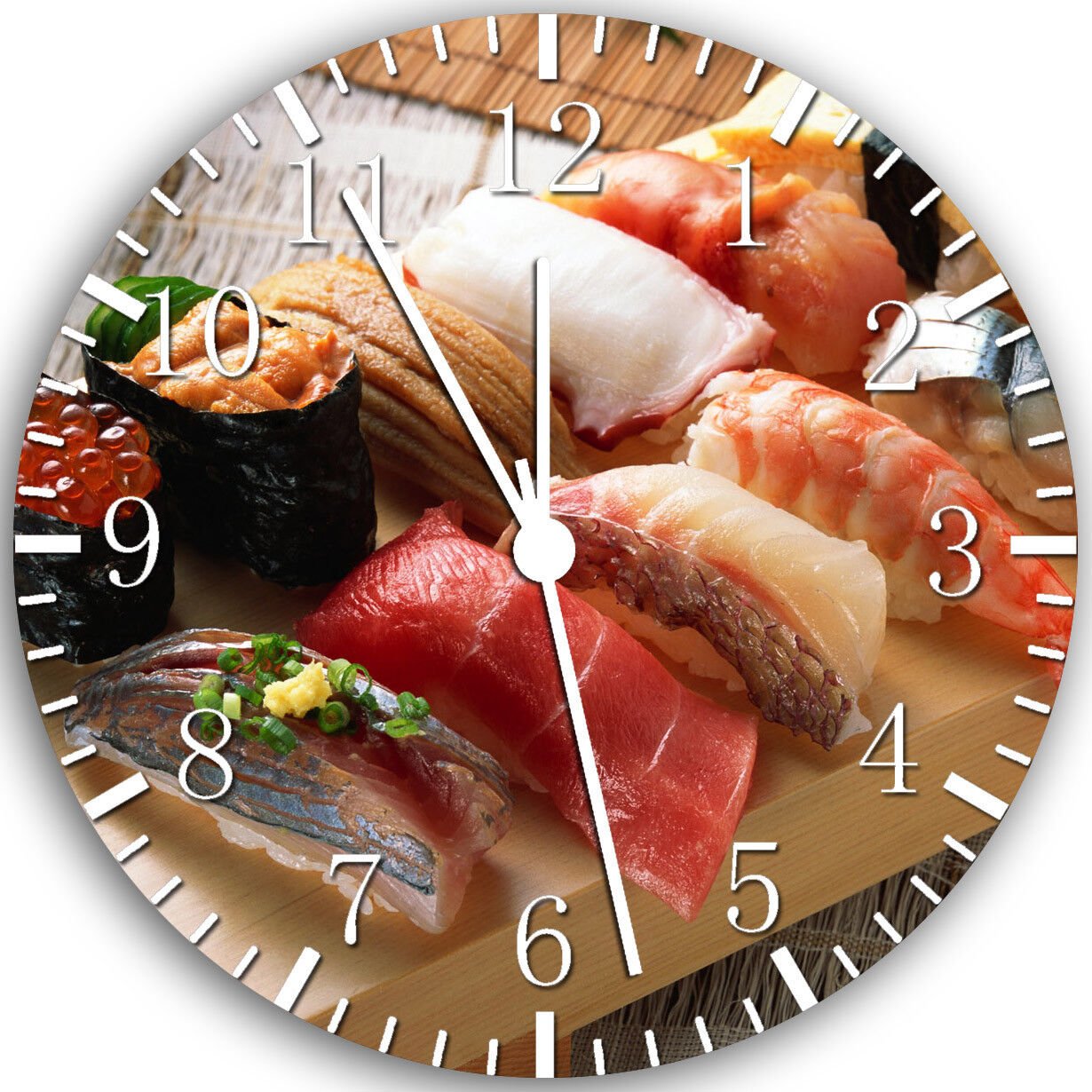 Japanese Sushi Frameless Borderless Wall Clock Nice For Gifts or Decor W125
