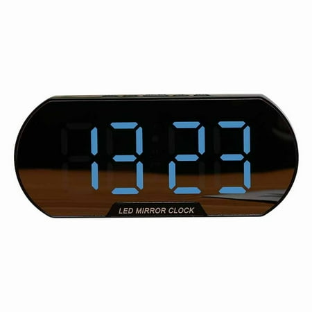 JENIKR Crash 4 Timer LED Clock For Bedroom Electronic Desktop Clock LED Digital Alarm Clock With Smart Night Light For Home Bedroom Office Blue