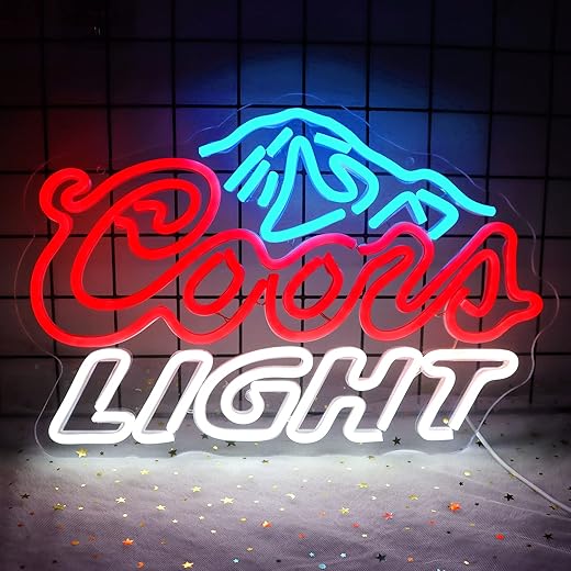 JFLLamp Crs LIGHT Neon Signs for Wall Decor Neon Lights for Bedroom Led Signs Suitable for Man Cave Bar Pub Restaurant Christmas Birthday Party Gift Led Art Wall Decorative Crs Light Bar Sign, 5V Usb Power, 17*11 Inch(Azure+red+white）