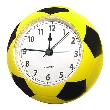 jieadkavo Table Clock Soccer Ball Alarm Clock Silent Table Clock 3D Football Shaped Bedside Clock Decorative Personalized Clock Boy Birthday Gift Vintage Decor