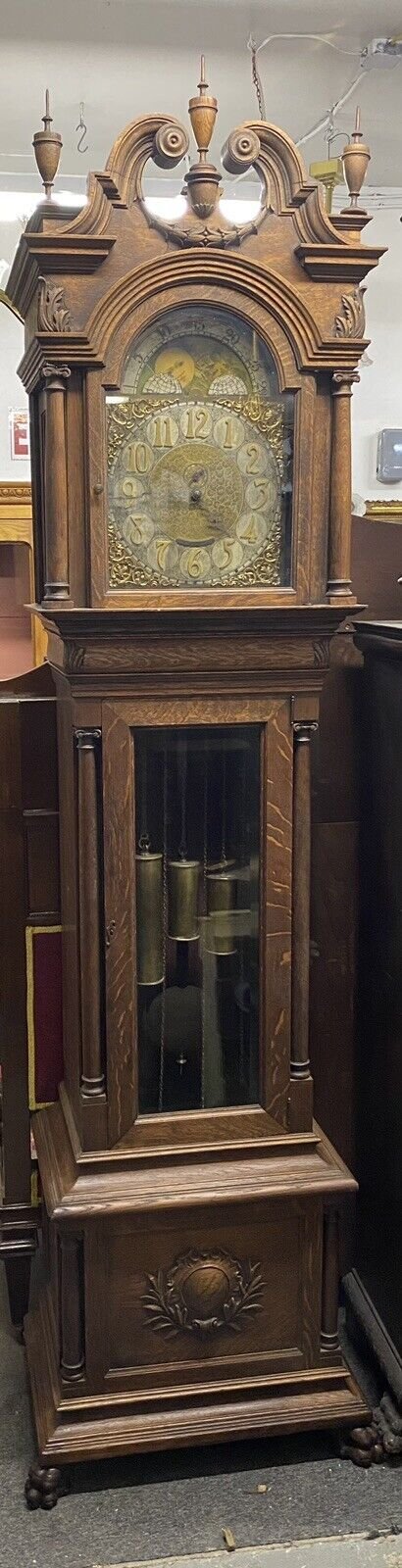 JOHN WANNAMAKER OAK GRANDFATHER CLOCK