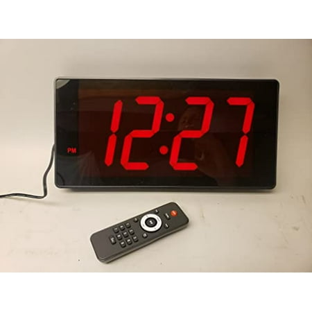 Jumbo LED Wall Clock Alarm Clock with 4 INCH Numbers/Remote Control