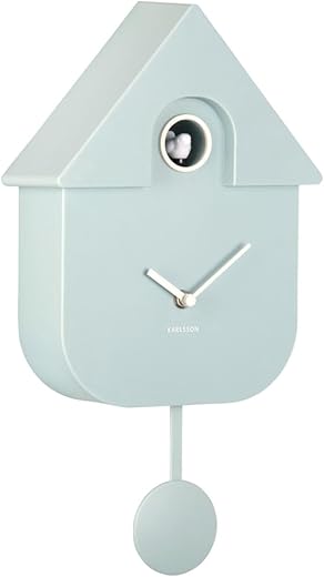 Karlsson Pendulum Modern Wall Cuckoo Clock (Soft Blue - KA5768LB)