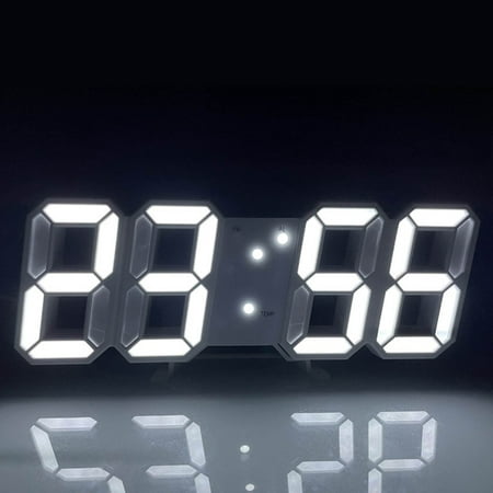 Kayannuo Wall Decor Clearance 3D LED Digital Clock Wall Deco Glowing Night Mode Adjastable Electronic Table Clock Wall Clock Decoration Living Room LED Clock Room Decor