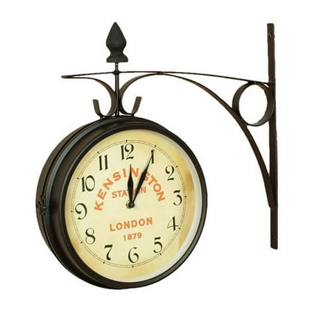 Kensington Station Black Large Double-Sided Clock