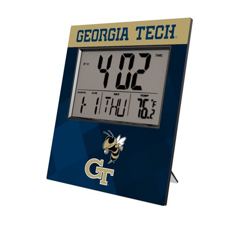 Keyscaper Georgia Tech Yellow Jackets Color Block Digital Desk Clock