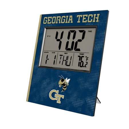 Keyscaper Georgia Tech Yellow Jackets Cross Hatch Digital Desk Clock