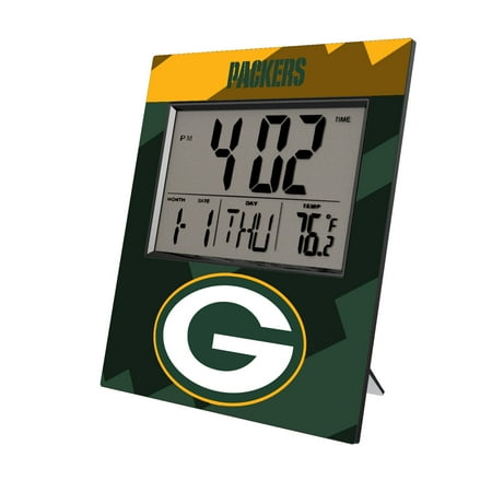 Keyscaper Green Bay Packers Color Block Digital Desk Clock