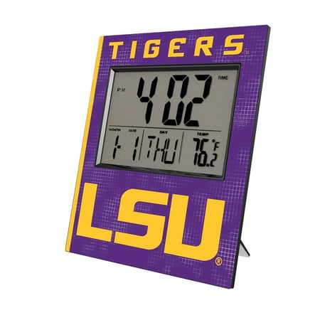 Keyscaper LSU Tigers Cross Hatch Digital Desk Clock