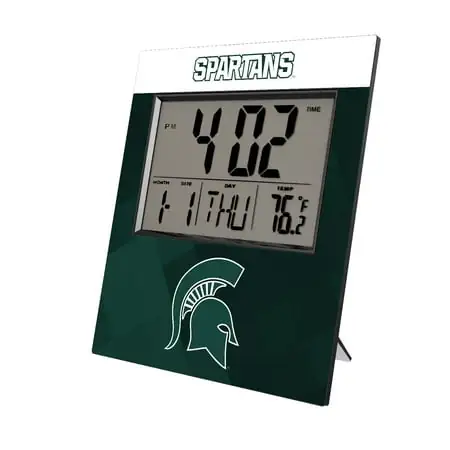 Keyscaper Michigan State Spartans Color Block Digital Desk Clock