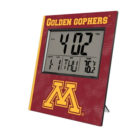 Keyscaper Minnesota Golden Gophers Cross Hatch Digital Desk Clock