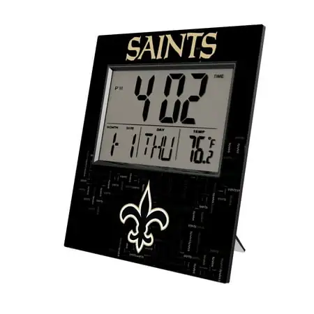 Keyscaper New Orleans Saints Quadtile Digital Desk Clock