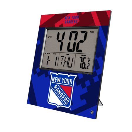 Keyscaper New York Rangers Color Block Digital Desk Clock