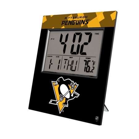 Keyscaper Pittsburgh Penguins Color Block Digital Desk Clock