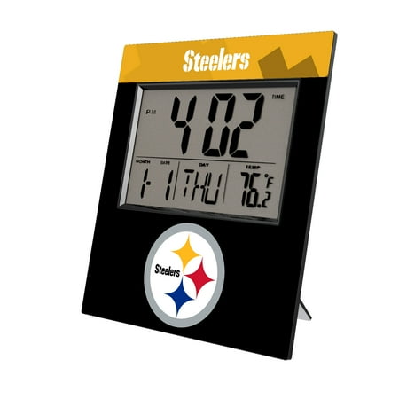 Keyscaper Pittsburgh Steelers Color Block Digital Desk Clock