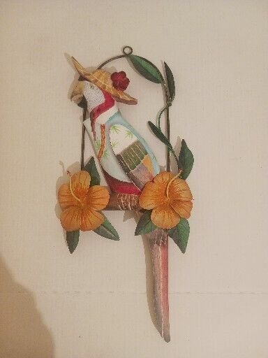 Key West Macaw Parrot 5 O'Clock Somewhere Jimmy Buffet Wall Plaque Art