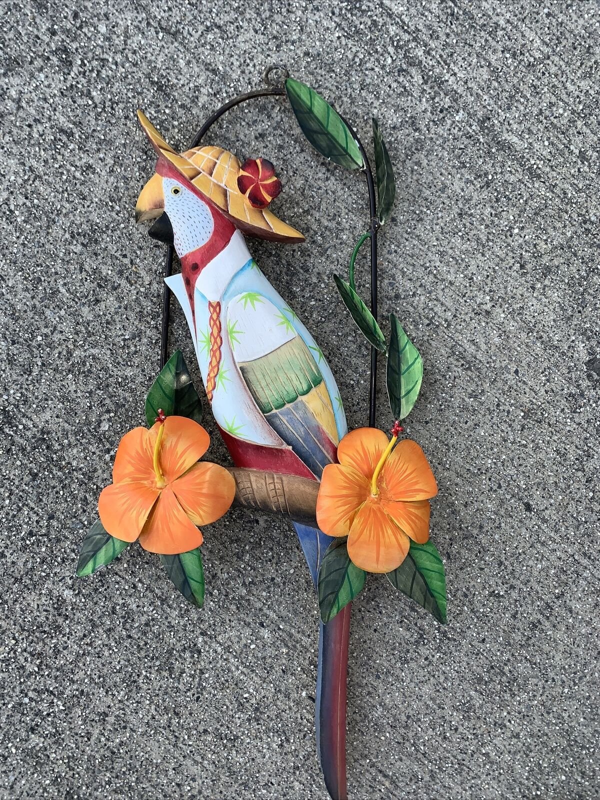 Key West Macaw Parrot 5 O'Clock Somewhere Jimmy Buffet Wall Plaque Art ❤️tb5m