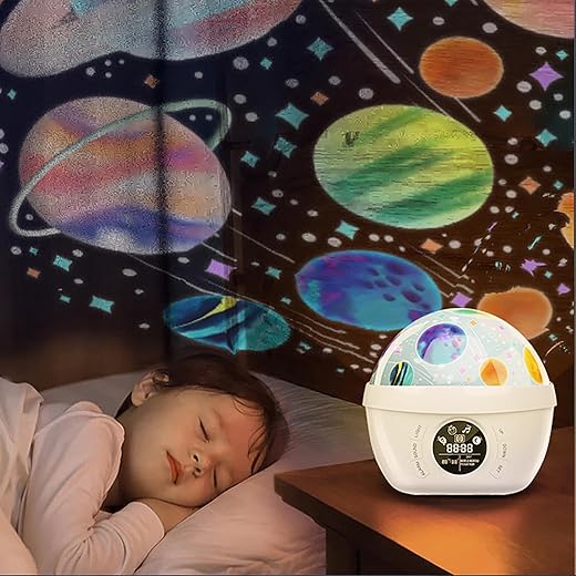 Kids Alarm Clock,Blue Starry Sky Projector Alarm Clock,Digital Alarm Clock ok to Wake for Toddler Kid Alarm Clock,Projector Night Light Kids to Wake up at Bedroom Decor for Girls Boys Birthday Gifts