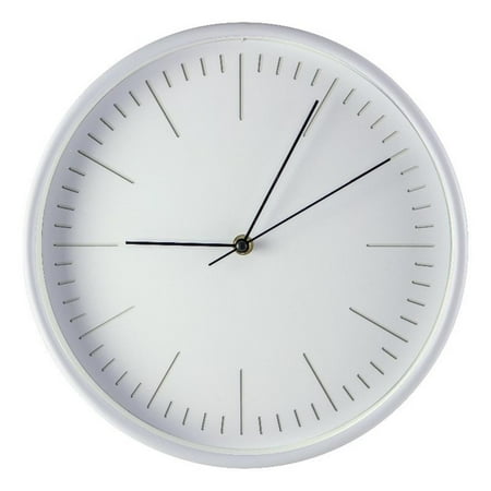 Kiera Grace 12 Inch Plastic Warren Modern Round Wall Clock White