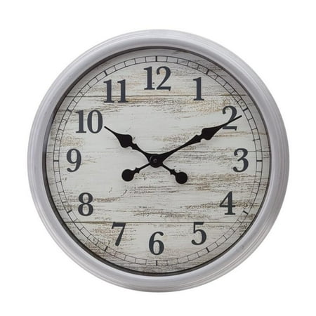 kieragrace KG Farmhouse Wall Clock 20In Antique Grey Gray Plastic