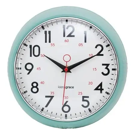 Kiera Grace Small 10 Inch Green Plastic Analog Wall Clock