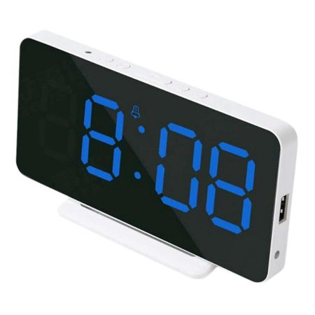 Kironypik Digital LED Alarm Clock Exquisite Small Multifunctional Tabletop Electronic Clocks Time Equipment Bedside Times Devices Blue