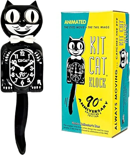 KIT CAT Klock Official 90th Anniversary Black with 1950s Collectors Box