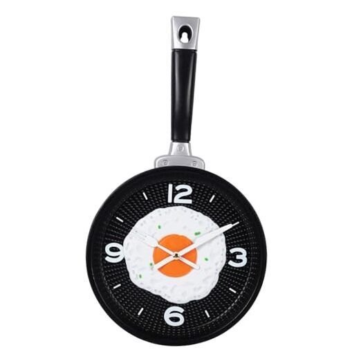 Kitchen Decorative Wall Mounted Clock, Food Spoon and Fork Coffee Unique Red