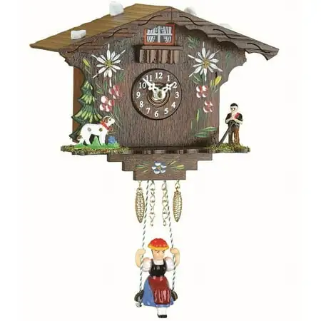 Kuckulino Black Forest Clock Swiss House with quartz movement and cuckoo chime TU 2022 SQ