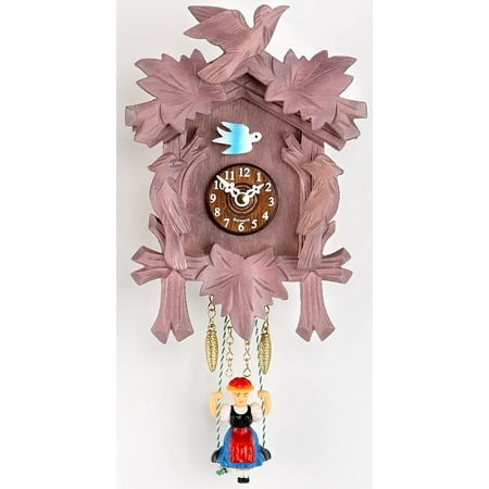 Kuckulino Black Forest Clock with quartz movement and cuckoo chime, violet