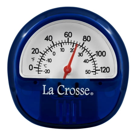 La Crosse 104-106BL Blue Analog Thermometer with Magnetic Back