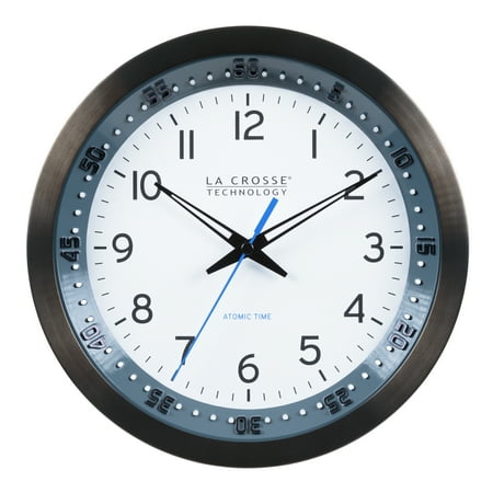 La Crosse Technology 10 Black Chapter Ring Contemporary Atomic Analog Clock, 404-54667-Int