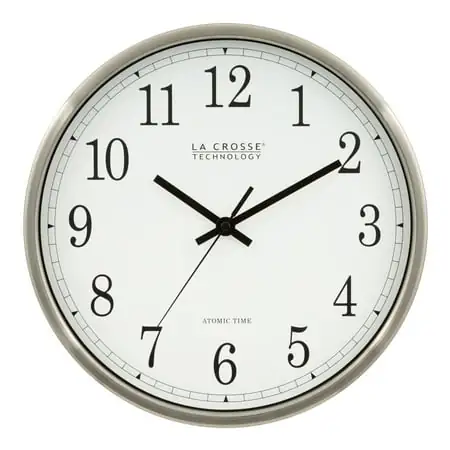 La Crosse Technology 12 Inch Atomic Analog Metal Wall Clock, WT-3126B-INT