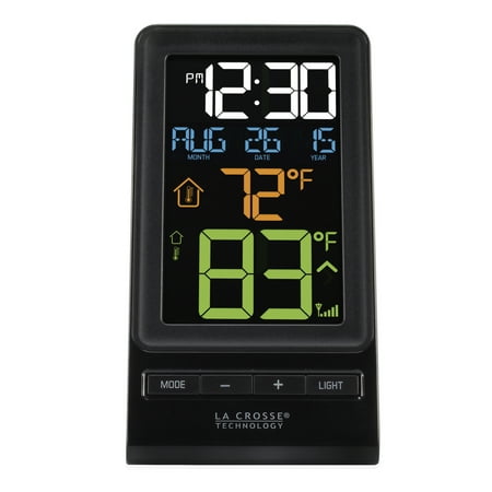 La Crosse Technology 308-1415 Black Digital Multi-color LCD Wireless Thermometer