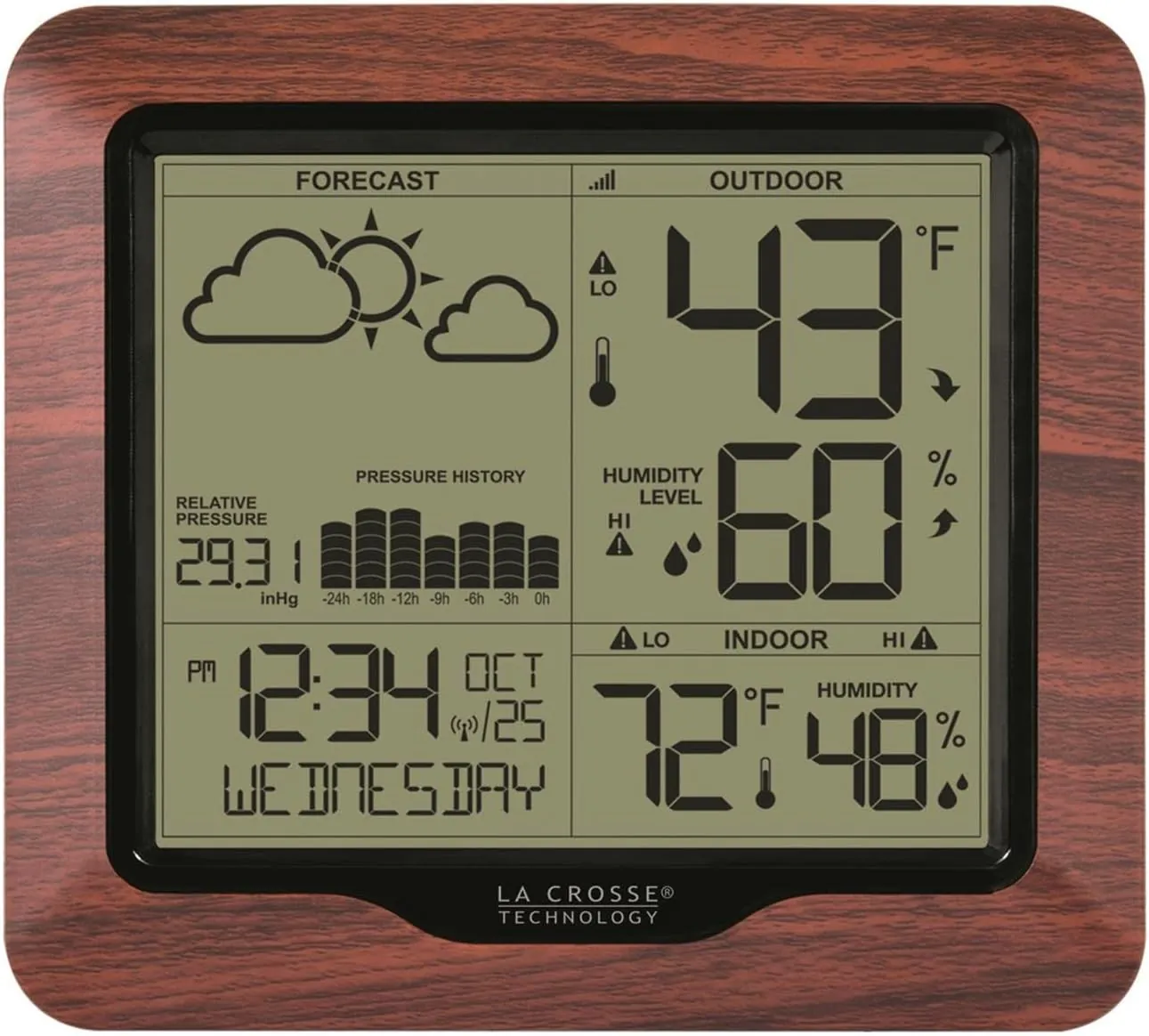 La Crosse Technology 308-1417BL Backlight Wireless Forecast Station with Pressure