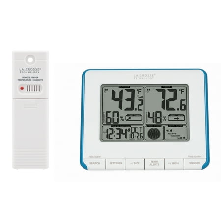 La Crosse Technology 308-1711BL 0.40 lb Weather Station and Temp Alerts with Wireless Sensor