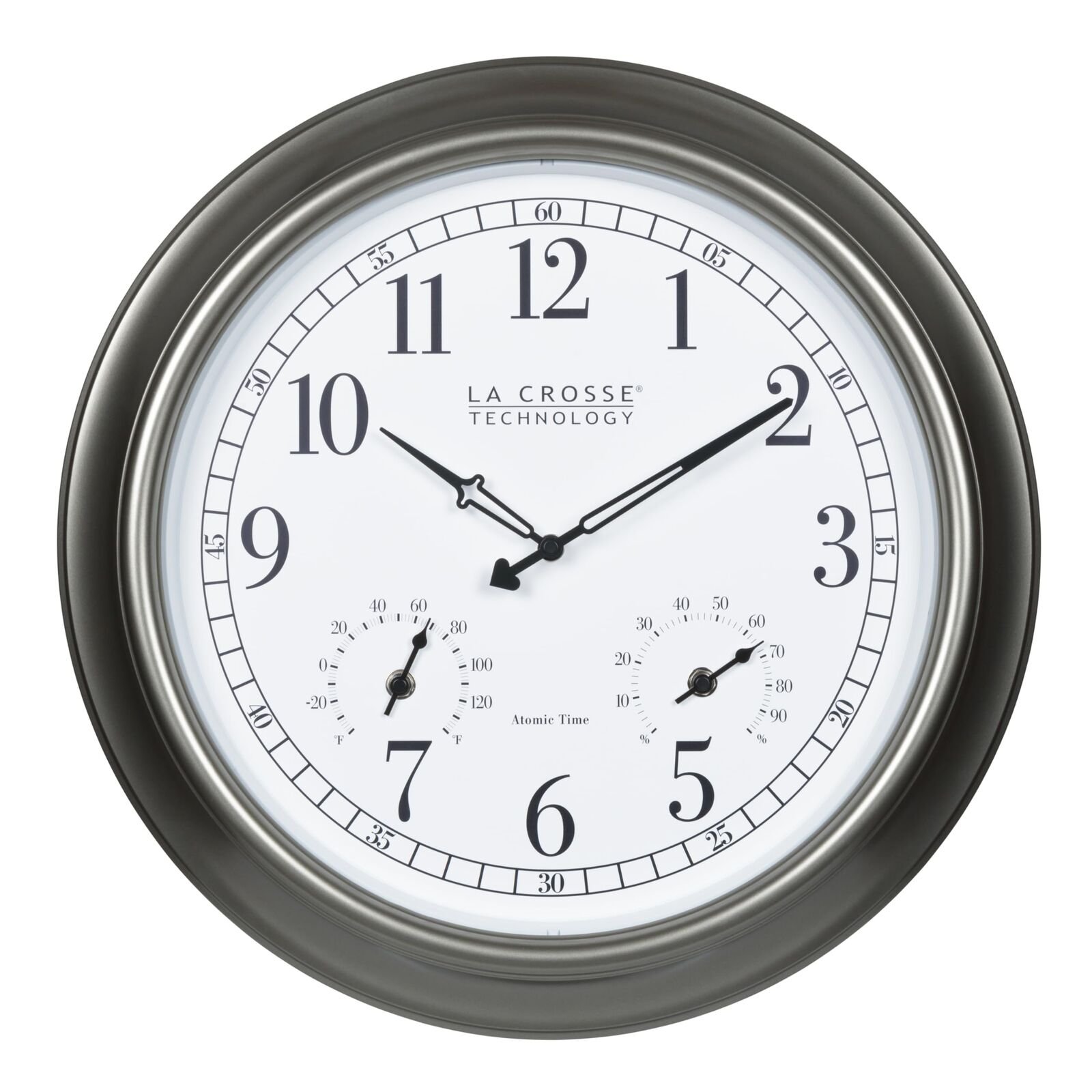 La Crosse Technology 404-00237-INT 18" Atomic Outdoor Clock with Thermometer ...