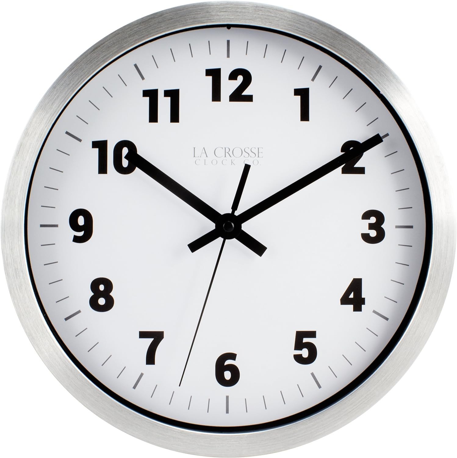 La Crosse Technology 404-2626 La Crosse 10 in Silver Metal Analog Wall Clock