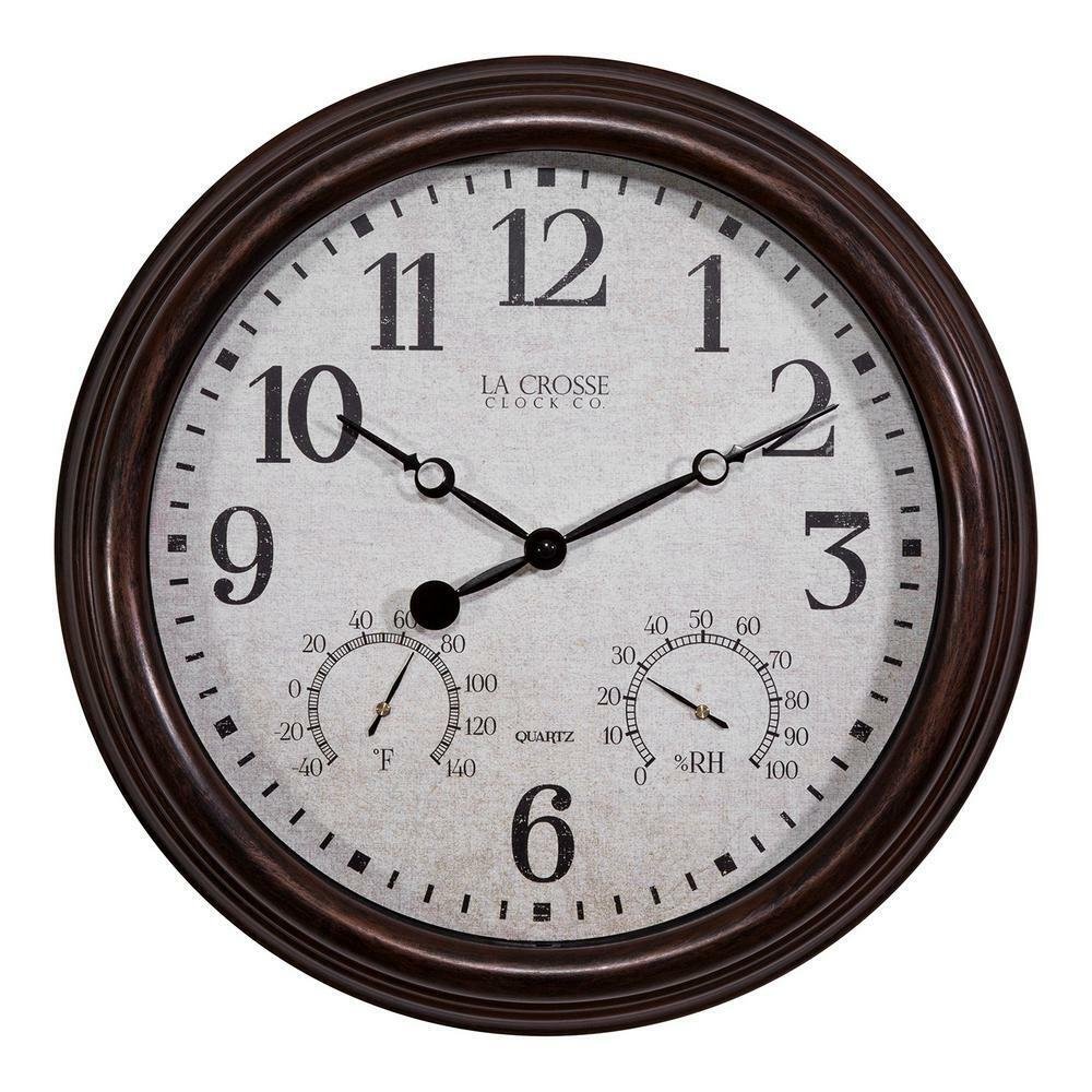 La Crosse Technology Analog Wall Clock Thermometer/Hygrometer Quartz Movement