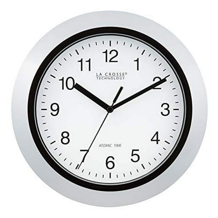 La Crosse Technology Atomic Analog Wall Clock, 10, Silver