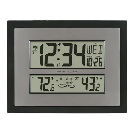 La Crosse Technology Atomic Digital Black & Silver Contemporary Clock, 512-65937-Int