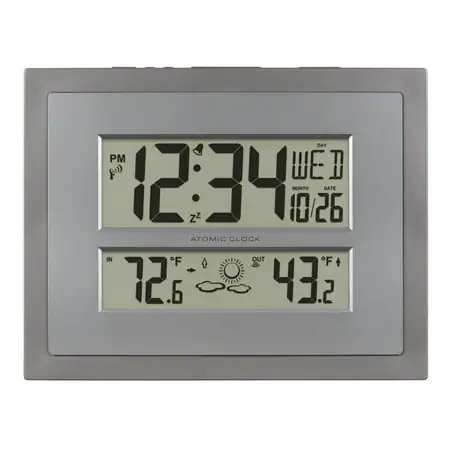 La Crosse Technology Atomic Digital Gray & Silver Contemporary Clock, 512-85937-Int