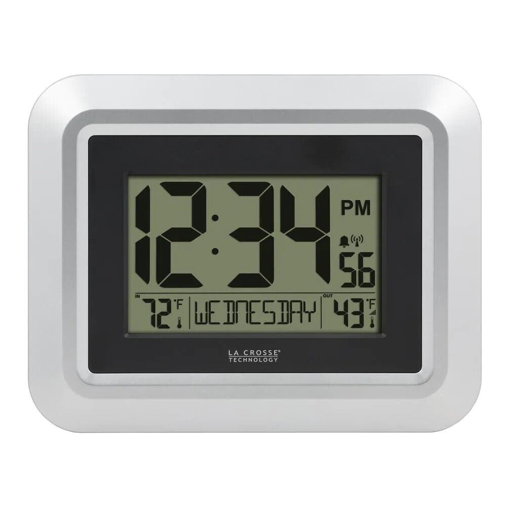 La Crosse Technology Atomic Digital Wall Clock Outdoor Weather-Resistant Sensor