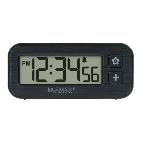 La Crosse Technology Digital Mini Magnetic Alarm Clock with Stopwatch