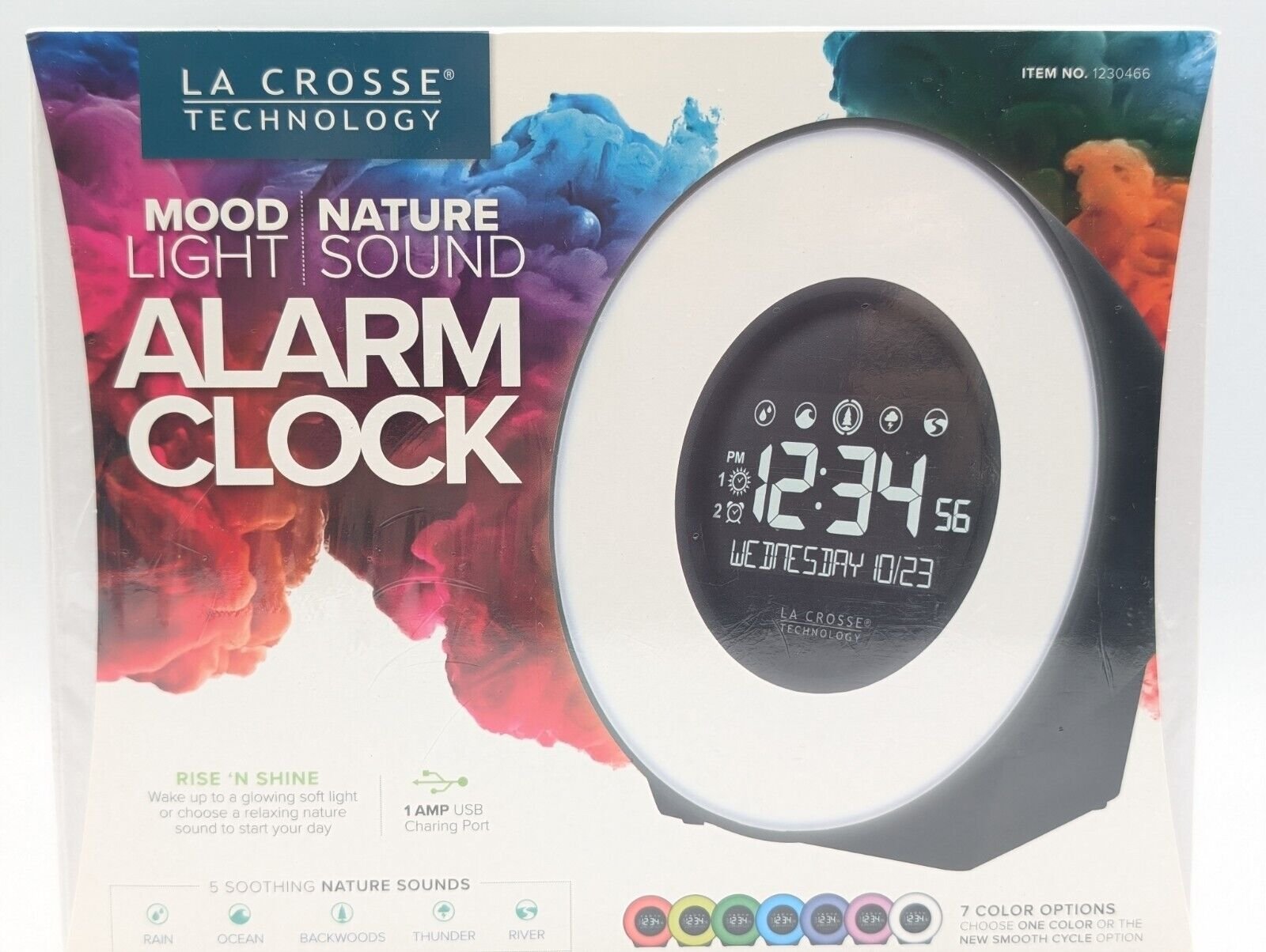 La Crosse Technology Mood Light & Nature Sound Digital Alarm Clock New Sealed