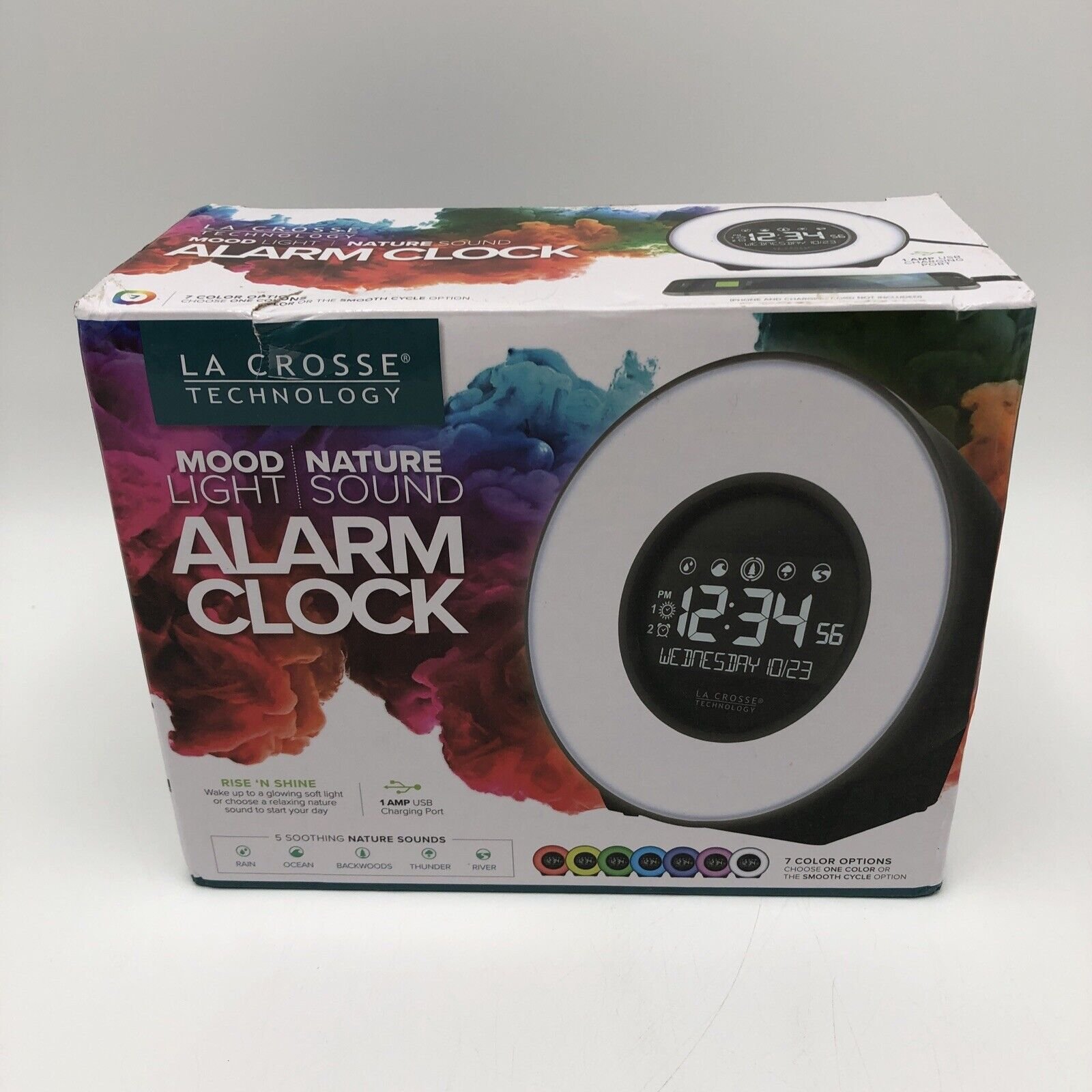 La Crosse Technology Mood Light & Nature Sound Digital Alarm Clock NOB
